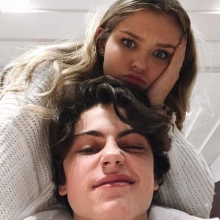 Harry Raftus and his ex-gf Gabi Alexander taking a selfie...
